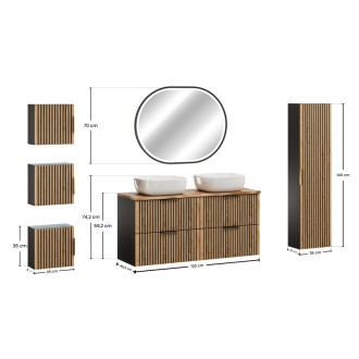 Comad SET-XIL B NAT WOTAN 120CM UN SMILE HC Kúpeľňová zostava 120 cm