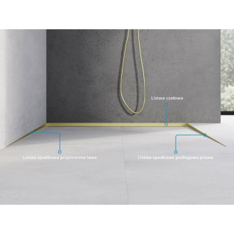 Spádová lišta Mexen Line-B 120 cm pravá, kartáčovaná zlatá - 185501120R