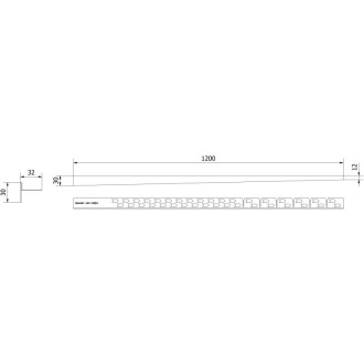 Spádová lišta Mexen Line-B 120 cm pravá, kartáčovaná zlatá - 185501120R