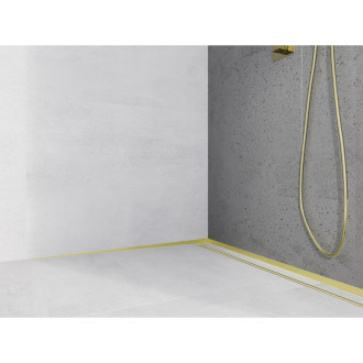 Spádová lišta Mexen Line-B 120 cm ľavá, kartáčovaná zlatá - 185502120L