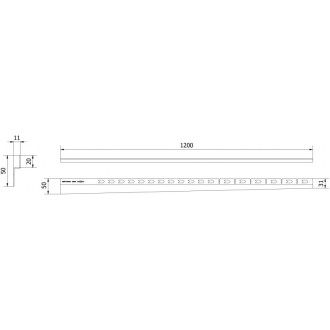 Spádová lišta Mexen Line-B 120 cm pravá, kartáčovaná zlatá - 185502120R