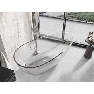 Voľne stojaca vaňa Mexen Glass 170 x 85 cm, chrómová zátka - 58061708508