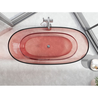 Voľne stojaca vaňa Mexen Pure coral priehľadná 170 x 80 cm, chrómová zátka - 58071708004
