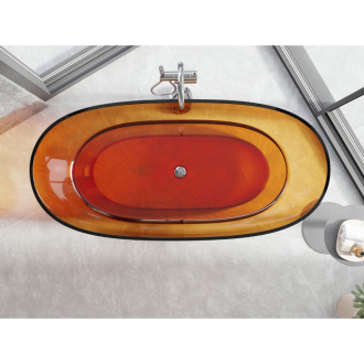 Voľne stojaca vaňa Mexen Pure rust priehľadná 170 x 80 cm, chrómová zátka - 58071708006