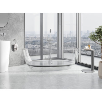 Voľne stojaca vaňa Mexen Pure clear 170 x 80 cm, chrómová zátka - 58071708008
