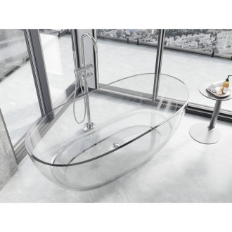 Voľne stojaca vaňa Mexen Pure clear 170 x 80 cm, chrómová zátka - 58071708008