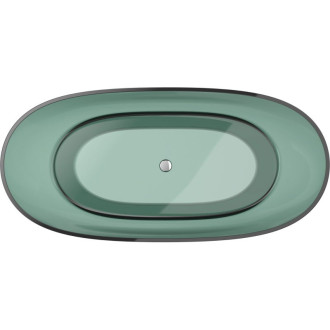 Voľne stojaca priehľadná vaňa Mexen Pure teal 170 x 80 cm, chrómová zátka - 58071708011