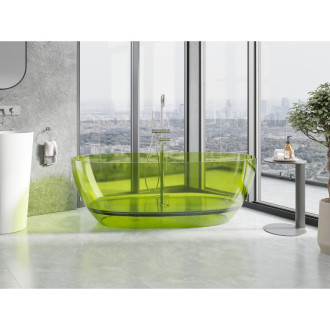 Voľne stojaca vaňa Mexen Pure lime priehľadná 170 x 80 cm, chrómová zátka - 58071708012