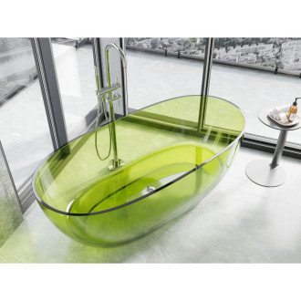 Voľne stojaca vaňa Mexen Pure lime priehľadná 170 x 80 cm, chrómová zátka - 58071708012
