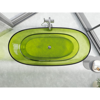 Voľne stojaca vaňa Mexen Pure lime priehľadná 170 x 80 cm, chrómová zátka - 58071708012