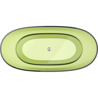 Voľne stojaca vaňa Mexen Pure lime priehľadná 170 x 80 cm, chrómová zátka - 58071708012