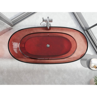 Voľne stojaca vaňa Mexen Pure rose priehľadná 170 x 80 cm, chrómová zátka - 58071708014