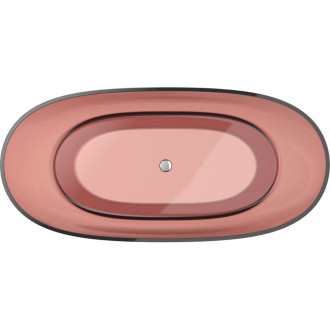 Voľne stojaca vaňa Mexen Pure rose priehľadná 170 x 80 cm, chrómová zátka - 58071708014