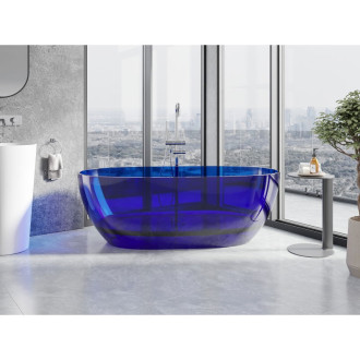 Voľne stojaca vaňa Mexen Pure Sapphire priehľadná 170 x 80 cm, chrómová zátka - 58071708016