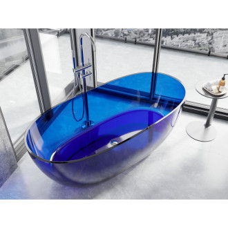 Voľne stojaca vaňa Mexen Pure Sapphire priehľadná 170 x 80 cm, chrómová zátka - 58071708016