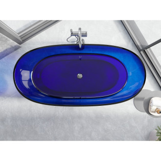 Voľne stojaca vaňa Mexen Pure Sapphire priehľadná 170 x 80 cm, chrómová zátka - 58071708016
