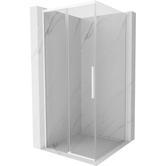 Posuvný sprchovací kút Mexen Rox 90 x 90 cm, priehľadný, biely - 8C2-090-090-20-00