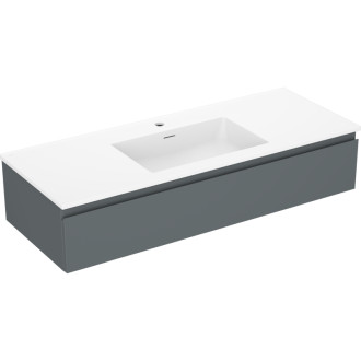 Kúpeľňová skrinka Mexen Orio 120 cm s umývadlom Otis, 1 zásuvka, matný grafit/matná biela - 91A10-12023-1-BF66-W18M01