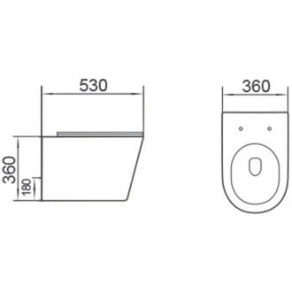 WC mísa Mexen Rico Rimless Tornado s úzkým sedátkem s tlumeným dovíráním, duroplast, lesklá bílá - 3072L4000T