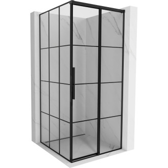 Mexen Rox posuvný sprchovací kút pravý 100 x 100 cm, čierny rošt, čierna - 8C2-100-100-70-77-P