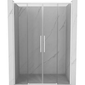 Posuvné sprchové dvere Mexen Rox 150 cm, priehľadné, biele - 8C2-150-002-20-00
