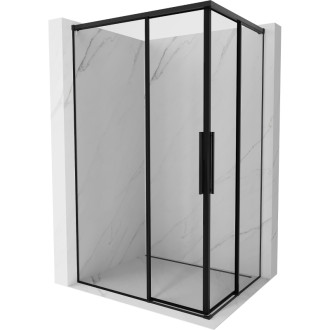 Mexen Rox Duo posuvný sprchovací kút 120 x 75 cm, čierny rám, čierna - 8C2D-120-075-70-70