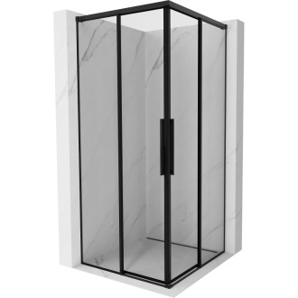 Mexen Rox Duo posuvný sprchovací kút 110 x 110 cm, čierny rám, čierna - 8C2D-110-110-70-70