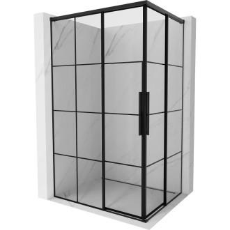 Mexen Rox Duo posuvný sprchovací kút 120 x 100 cm, čierny rošt, čierna - 8C2D-120-100-70-77