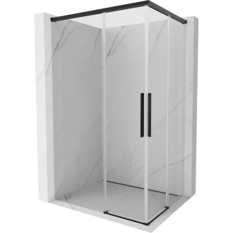 Mexen Rox Duo posuvný sprchovací kút 90 x 75 cm, priehľadný, čierny - 8C2D-090-075-70-00