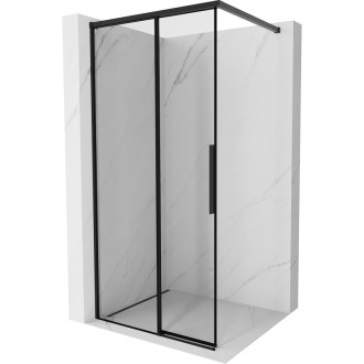 Mexen Rox Sprchová zástena ľavá 75 x 200 cm, čierny rám 8 mm, čierna - 8C2-075-003-70-70-L