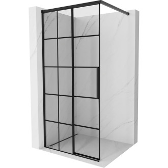 Mexen Rox Sprchová zástena ľavá 85 x 200 cm, čierna mriežka 8 mm, čierna - 8C2-085-003-70-77-L