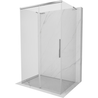 Mexen Rox-3S L trojstenný posuvný sprchovací kút 90 x 100 cm, priehľadný, chróm - 8C2L-090-100-01-00-3S