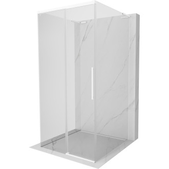 Mexen Rox-3S L trojstenný posuvný sprchovací kút 120 x 120 cm, priehľadný, biely - 8C2L-120-120-20-00-3S