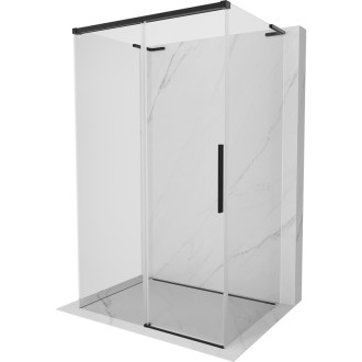 Mexen Rox-3S L trojstenný posuvný sprchovací kút 105 x 120 cm, priehľadný, čierny - 8C2L-105-120-70-00-3S