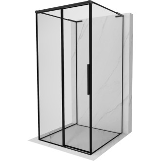 Mexen Rox-3S L 3stěnný posuvný sprchový kout levý 110 x 110 cm, černý rám, černá - 8C2L-110-110-70-70-3S-L