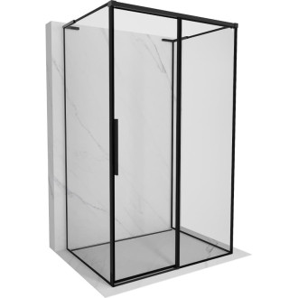 Mexen Rox-3S L trojstenný posuvný sprchovací kút pravý 145 x 75 cm, čierny rám, čierna - 8C2L-145-075-70-70-3S-P