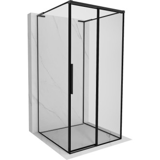 Mexen Rox-3S L trojstenný posuvný sprchovací kút pravý 100 x 100 cm, čierny rám, čierna - 8C2L-100-100-70-70-3S-P