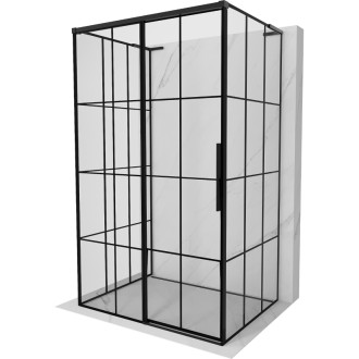 Mexen Rox-3S L 3stenný posuvný sprchovací kút ľavý 110 x 90 cm, čierny rošt, čierna - 8C2L-110-090-70-77-3S-L