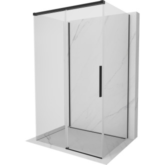 Mexen Rox-3S trojstenný posuvný sprchovací kút 100 x 70 cm, priehľadný, čierny - 8C2-100-070-70-00-3S