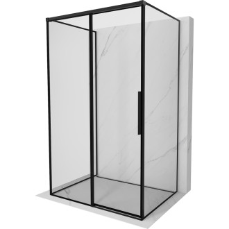 Mexen Rox-3S 3stenný posuvný sprchovací kút ľavý 95 x 85 cm, čierny rám, čierna - 8C2-095-085-70-70-3S-L
