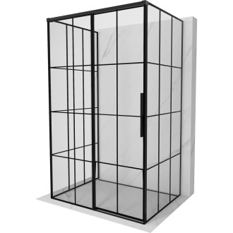 Mexen Rox-3S 3stenný posuvný sprchovací kút ľavý 160 x 70 cm, čierny rošt, čierna - 8C2-160-070-70-77-3S-L
