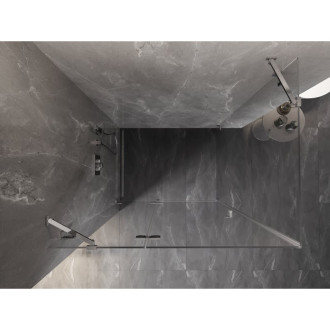 Sprchovací kút Mexen Lunar ľavý výklopný 80 x 90 cm, priehľadný, chróm - 834-080-090-01-00-L