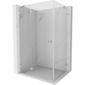 Sprchovací kút Mexen Lunar s ľavým výklopným uchytením 85 x 90 cm, priehľadný, chróm - 834-085-090-01-00-L