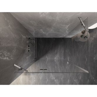 Sprchovací kút Mexen Lunar s ľavým výklopným uchytením 85 x 90 cm, priehľadný, chróm - 834-085-090-01-00-L