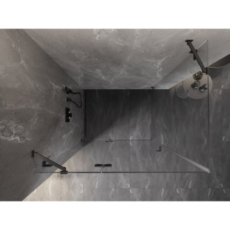Mexen Lunar sprchovací kút s ľavým výklopným uchytením 70 x 90 cm, priehľadný, kartáčovaná pištoľ gray - 834-070-090-66-00-L