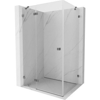 Sprchovací kút Mexen Lunar s ľavým výklopným uchytením 70 x 90 cm, priehľadný, strieborná metalíza - 834-070-090-95-00-L