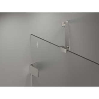 Sprchovací kút Mexen Lunar s ľavým výklopným uchytením 70 x 80 cm, priehľadný, kartáčovaný nikel - 834-070-080-97-00-L