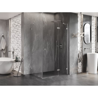 Sprchovací kút Mexen Lunar s pravými pántami 70 x 90 cm, priehľadný, chróm - 834-070-090-01-00-P
