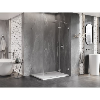 Sprchovací kút Mexen Lunar s pravými pántami 70 x 90 cm, priehľadný, chróm - 834-070-090-01-00-P