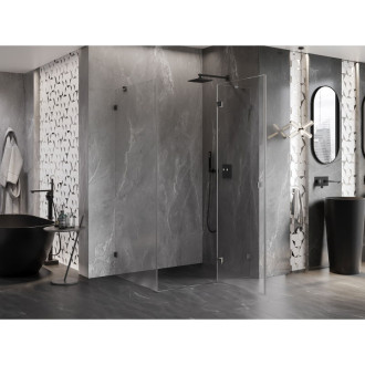 Sprchovací kút Mexen Lunar s pravými pántami 85 x 90 cm, priehľadný, kartáčovaná pištoľ gray - 834-085-090-66-00-P